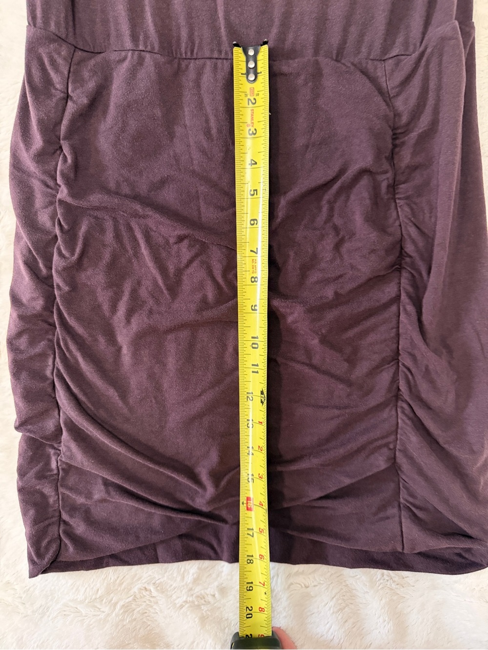 Athleta Tulip Dress M Plum Purple Ruched Side Sleeveless Cotton Modal Stretch - Picture 10 of 11